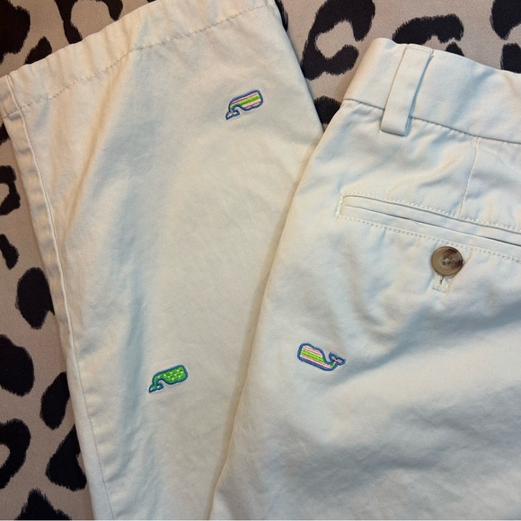 Vineyard Vines by Shep & Ian Khaki Pants | Size 14 | Embroidered Whale Logo - Picture 11 of 11